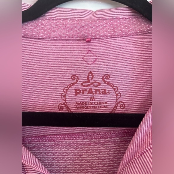 PrAna Collar Polo Shirt Dress Pink and white stripe Medium - Picture 4 of 6